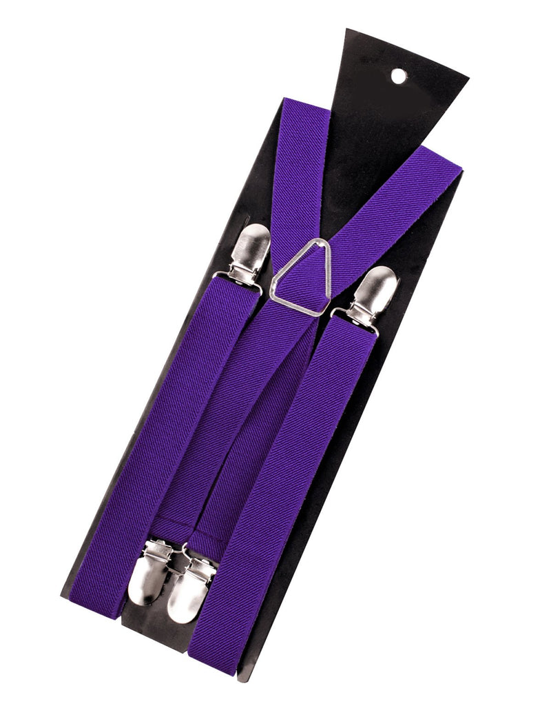 [Australia] - Alizeal Solid Skinny Suspenders X Shape for Men with 4 Clips Black 