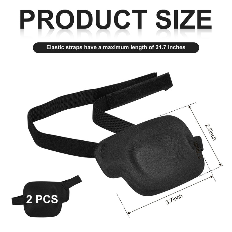 [Australia] - AIEX 2pcs 3D Eye Patches for Adults, Adjustable Eye Patches for Right Eye Comfortable Medical Eyepatch Black 