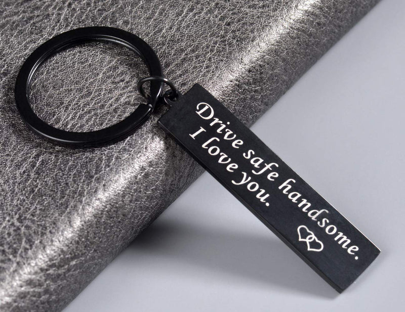 [Australia] - Drive Safe Keychain I Love You Handsome Valentines Day Gift for Trucker Husband Dad Boyfriend 
