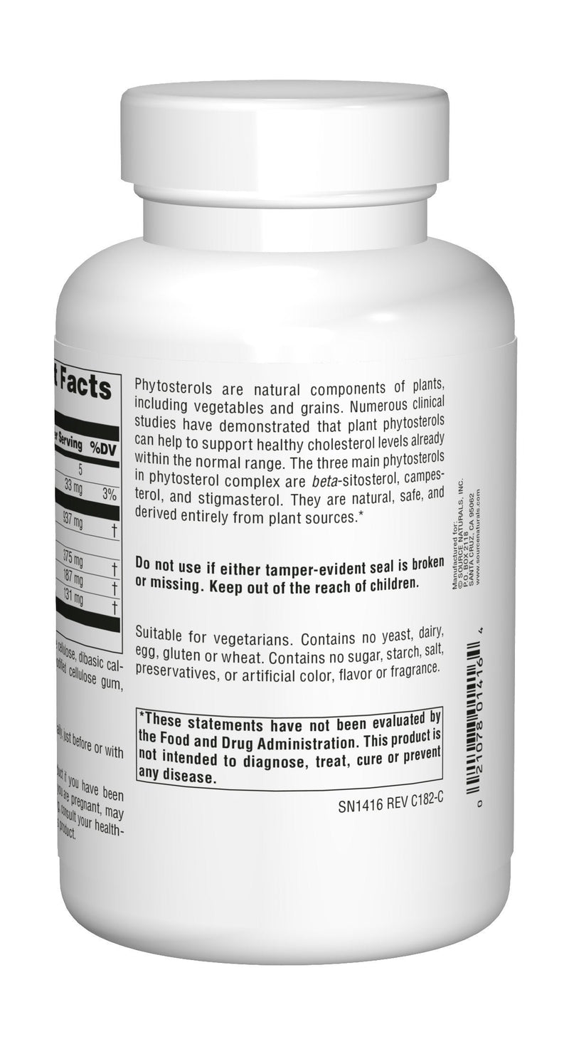[Australia] - Source Naturals Mega Strength Beta Sitosterol 375mg Plant Sourced Healthy Cardiovascular & Cholesterol Support Supplement - 120 Tablets 