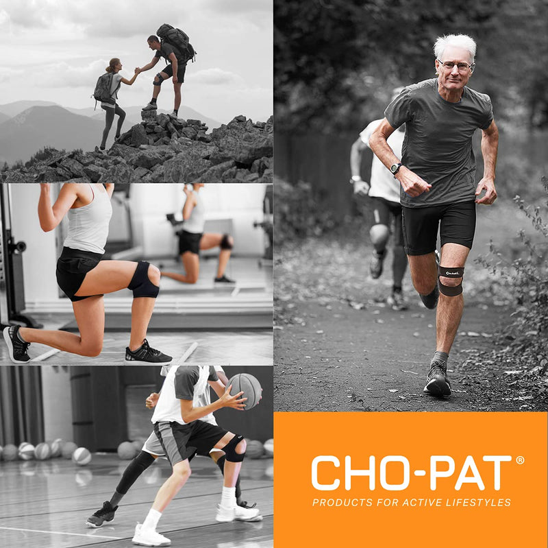 [Australia] - Cho-Pat Dual Action Knee Strap, Provides Full Mobility and Pain Relief for Arthritic, Weakened Knees, Tendonitis, Osgood Schlatter’s, Meniscus Tears, and Chondromalacia, Black, Small, 1 Pair 
