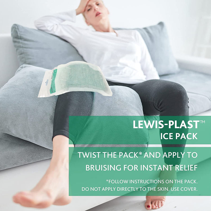 [Australia] - Lewis-Plast Premium Instant Ice Pack - Disposable Cold Therapy Ice Packs, Instant Pain Relief for Back, Neck, Ankle, Sprains, Headaches and Toothache 