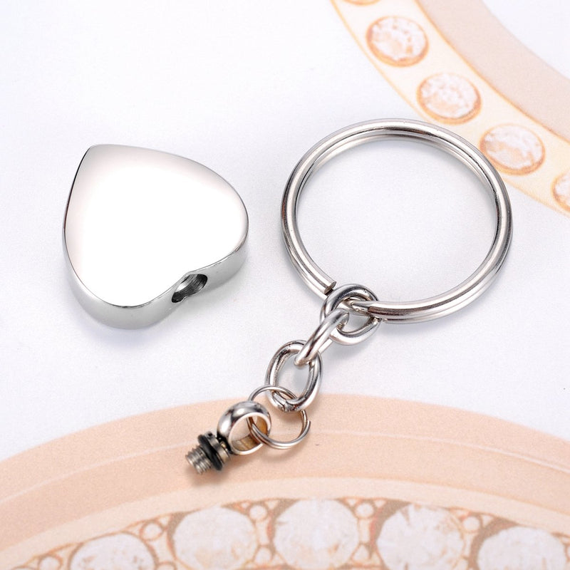 [Australia] - HooAMI "A piece of my heart is in heaven" Heart Cremation Urn Keychain Keepsake with Velvet Pouch & Fill Kit A piece of my heart is in heaven 