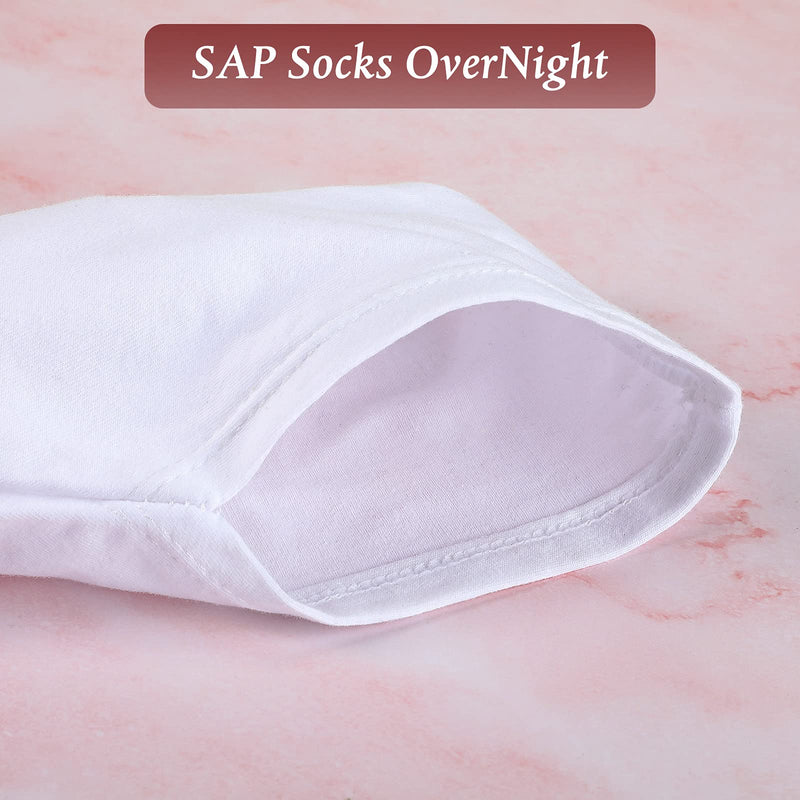 [Australia] - 10 Pairs Moisturizing Socks Overnight, Spa Socks for Dry Feet, Cotton Moisture Enhancing Socks, Cosmetic Moisturizing Socks for Women and Men, White 