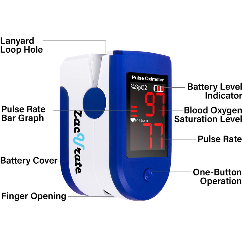[Australia] - Zacurate 500CL Fingertip Pulse Oximeter and Oximeter Carrying Case Bundle 