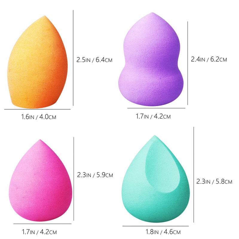 [Australia] - KOOBA 4 Pcs Beauty Sponge and 1 Makeup Blender Holder, Multi-shape Latex-Free Vegan Sponges 5pcs Set for Blending, Flawless Foundation of Liquid Cream or Powder, Sensitive and All Skin Types 