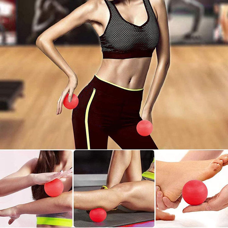 [Australia] - WOVTE Massage Lacrosse Ball for Sore Muscles, Shoulders, Neck, Back, Foot, Body, Deep Tissue, Trigger Point, Muscle Knots, Yoga and Myofascial Release (Red)… Red 
