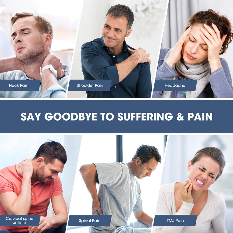 [Australia] - ZAMAT Neck and Shoulder Relaxer with Magnetic Therapy Pillowcase, Neck Stretcher Chiropractic Pillows for Pain Relief, Cervical Traction Device for Relieve TMJ Headache Muscle Tension Spine Alignment Grey 