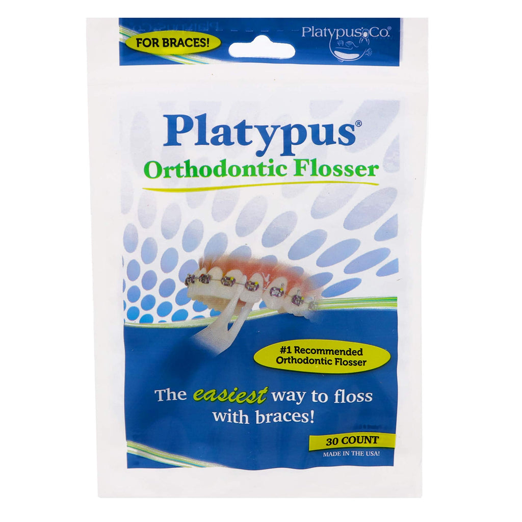 [Australia] - Platypus Dental Floss Sticks, Suitable for Cleaning Brace Bridges, to Keep Teeth and Gums Clean, Suitable for Tooth Floss on The Go, 1 x 30 Pack Pack of 1 