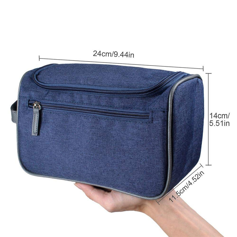 [Australia] - Travel Toiletry Bag Organizer, Jiemei Hanging Wash Bag Shaving Dopp Kit for Men Women (Blue) Dark Blue 