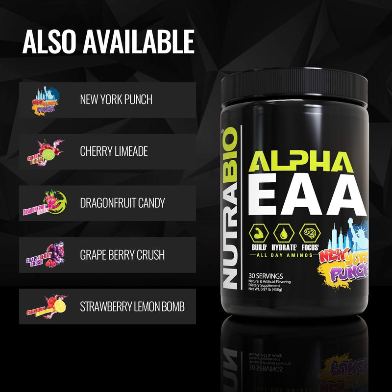 [Australia] - NutraBio Alpha EAA - All-Day Aminos - Recovery, Energy, Focus, and Hydration Supplement - Full Spectrum EAA BCAA Matrix, Electrolytes, Nootropics, Coconut Water - 30 Servings - Cherry Limeade 