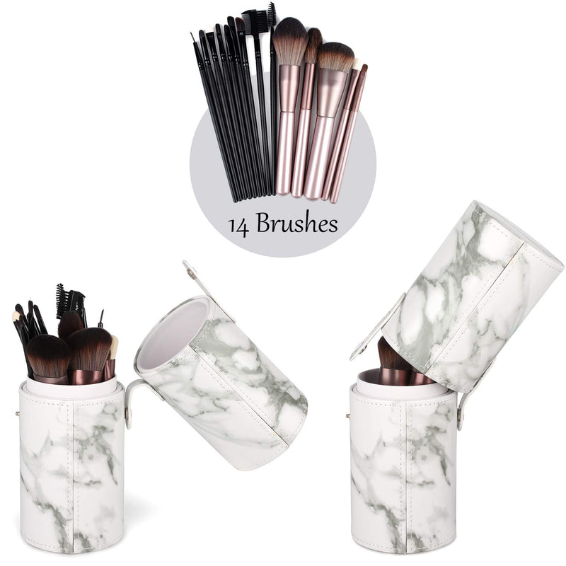 [Australia] - Makeup Brush Holder Travel Brushes Case Bag Cup Storage Dustproof for Women and Girls (Marble) A-Marble 