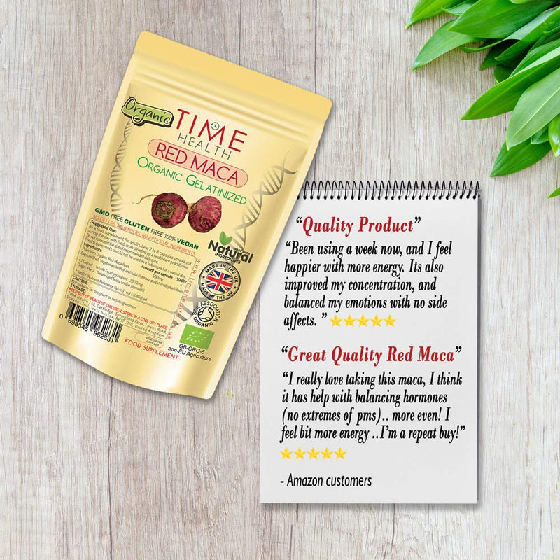 [Australia] - Red Maca Root 2000mg Capsules Gelatinized Certified Organic - UK Manufactured - Pullulan (60 Capsule Pouch) 60 Count (Pack of 1) 