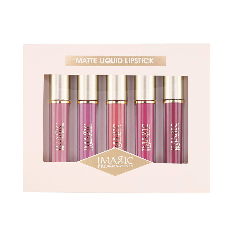 [Australia] - CCbeauty Matte Liquid Lipstick Set 5 Colors Long-Lasting Wear Non-Stick Cup Lipstick Velvet Pigment Liquid Lipstick Waterproof Moisturizing Lip Gloss Kit,01 KIT 1 WHISPER 