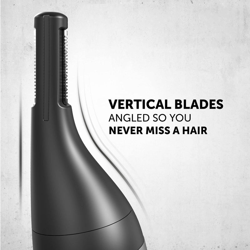 [Australia] - Wahl Precision, Ear, Nose and Eyebrow Trimmer, Precision Dual Blade, Vertical Trimming Head, Fully Washable Trimmers, 4 Trimming Lengths, Battery Operated 