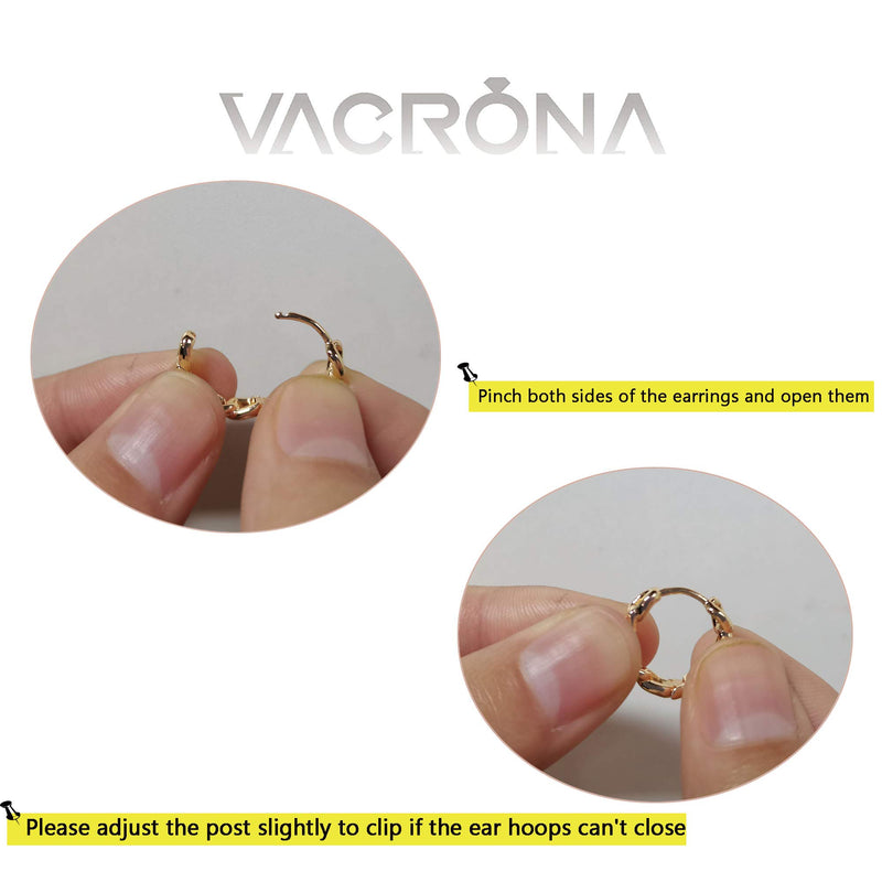 [Australia] - VACRONA Cubic Zirconia Huggie Earrings 14k Gold Plated Tiny Cuff Earrings Small Huggie Hoop Earrings Simple Lightweight Hoops Gift for Women A Huggie hoop 