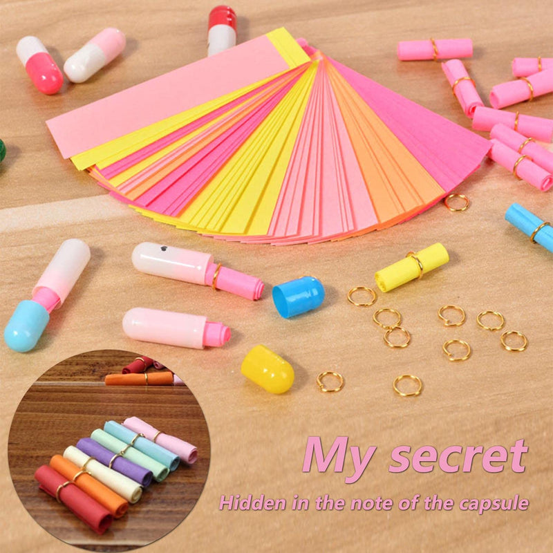 [Australia] - Prmape 200 pcs Capsule Letters Message, Cute Color Pill Pill Capsules with Smiley Faces, Capsule Message Pill Letter for Love Letters, Friendship Notes or Gifts 