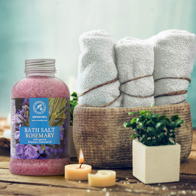 [Australia] - Rosemary Bath Salt 600g with Natural Rosemary Essential Oil - Bath Salts - Body Care - Best for Good Sleep - Beauty - Bathing - Body Care - Wellness - Relax - Aromatherapy - Spa 