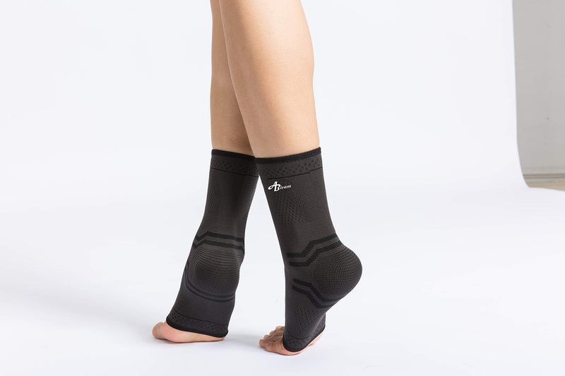 [Australia] - JUPITER Foot Sleeve (Pair) with Compression Wrap, Ankle Brace For Arch, Ankle Support, Football, Basketball, Volleyball, Running, For Sprained Foot, Tendonitis, Plantar Fasciitis… Black Medium 