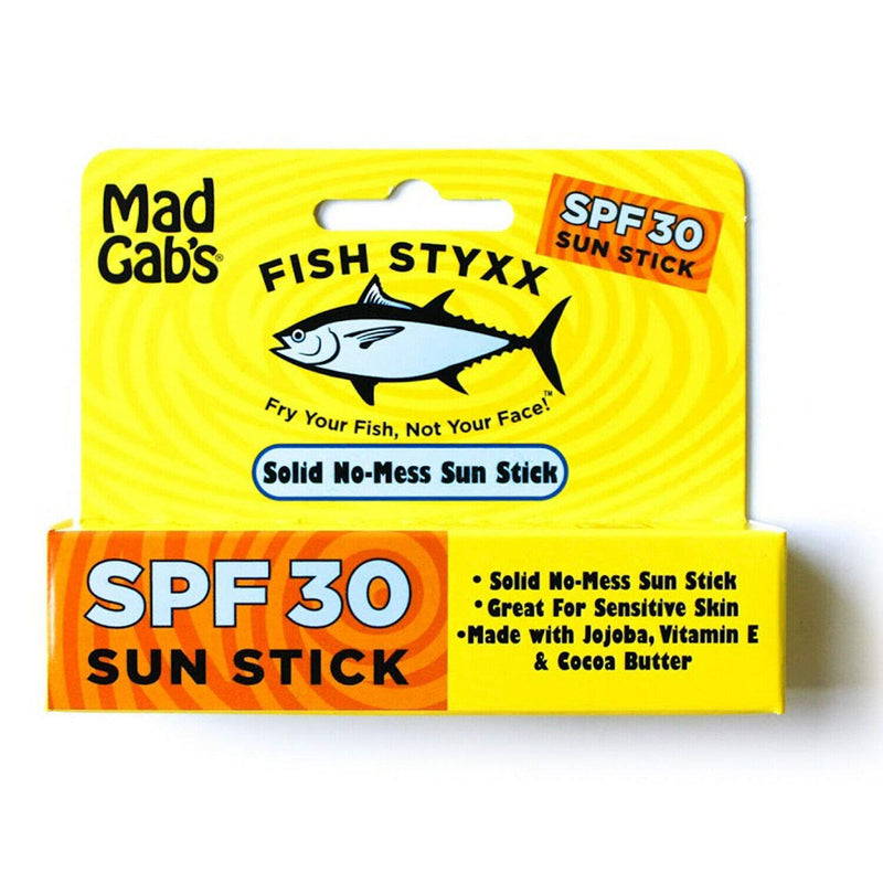 [Australia] - Mad Gab's Fish Styxx Broad Spectrum SPF 30 Sunscreen Stick For the Family, Adults, Babies, Kids or Sensitive Skin - 2 Pack 0.6 oz. 