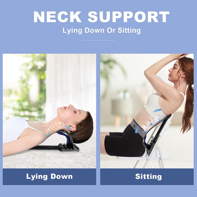 [Australia] - Healifty Neck Stretcher for Cervical Pain Relief: Back and Shoulder Cracker Relaxer for Muscle Massage and Spine Alignment, Cervical Traction Device, Adjustable 4-Level 