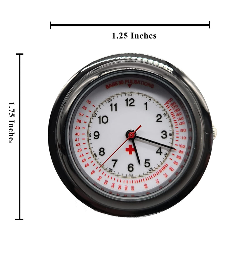 [Australia] - Black Nurse Stethoscope Watch - Lightweight Metal Frame- Attaches Directly to Stethoscope for All Medical Professionals 