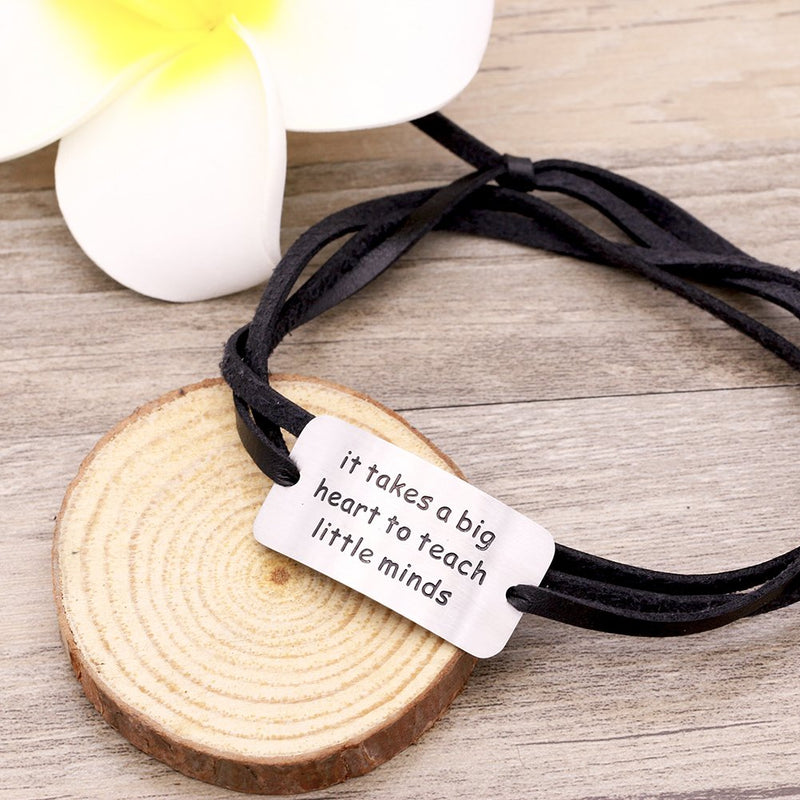 [Australia] - Melix Home Teacher Appreciation Gifts Neccklace It Takes A Big Heart to Teach Little Minds Graduation Gift White 