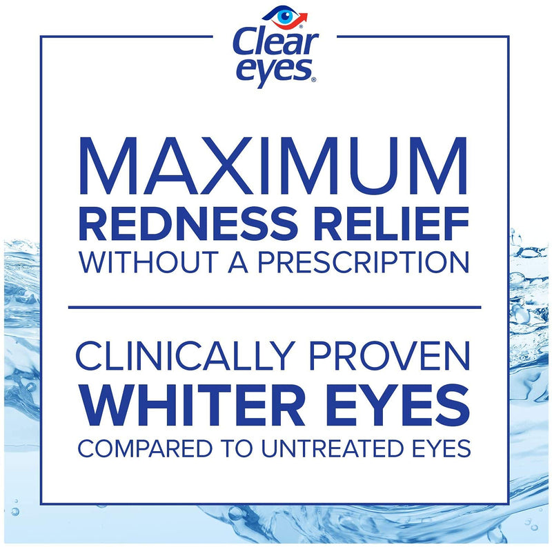 [Australia] - Clear Eyes | Maximum Redness Relief Eye Drops | Up to 12 Hours of Soothing Comfort | 1 oz | Pack of 4 