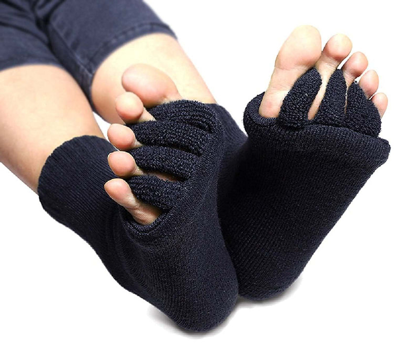 [Australia] - Minjie Men Women Comfort Foot Toes Alignment Socks Stretch Tendon Relieve Pain Feet 3 Pairs Rose+black+white 