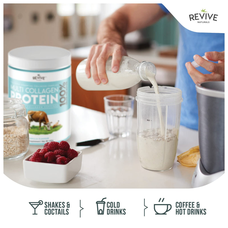 [Australia] - Vanilla Multi Collagen Protein Powder - 400g - Unsweetened - 5 Types of Collagen Peptides - Hydrolysed Grass Fed Bovine, Wild Caught Marine & Free-Range Chicken - Keto Approved 