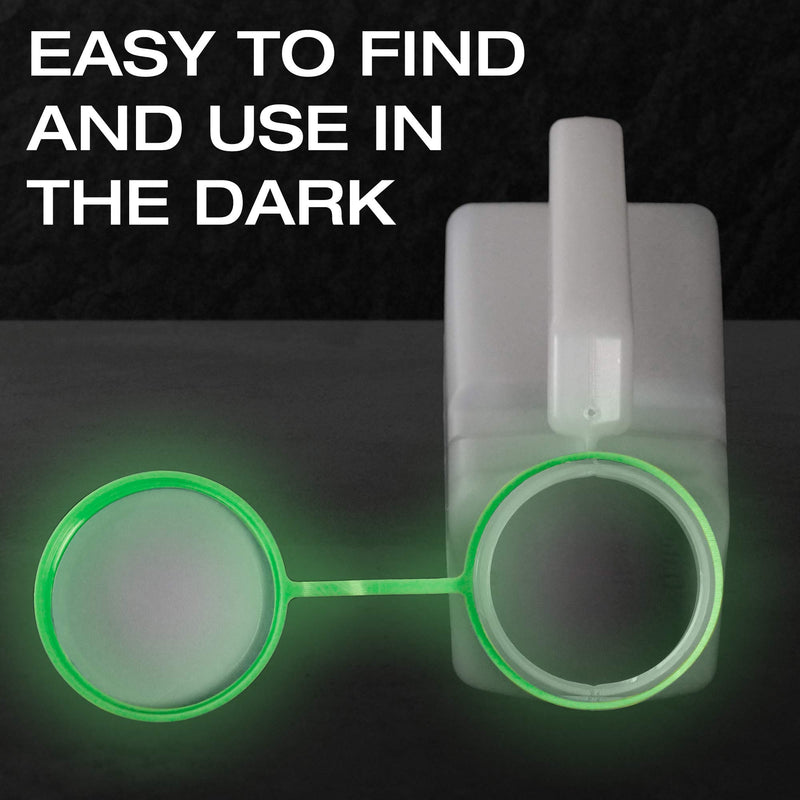 [Australia] - Urinals for Men Glow in The Dark Lid by Tilcare (1 Pack) - 32oz/1000mL Thick Plastic Mens Bedpan Bottle with Screw-on Lid - Spill Proof Urinary Chamber - Male Portable Travel Pee Bottles 1-Pack 