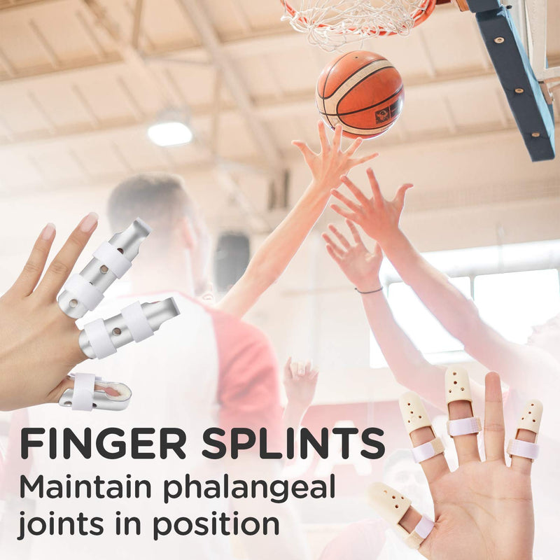 [Australia] - Finger Splint, Sopito 7PCS Finger Support Brace Finger Stabilizer for Broken Fingers Straightening Arthritis Knuckle Immobilization 
