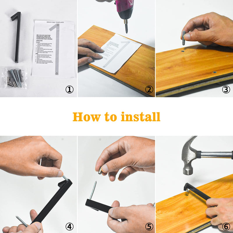 [Australia] - 5" Floating Stainless Steel Address House Number, Modern Metal Anti-Rust House Numbers with Nail Kits for Door Garden Mailbox Decor Visibility Signage (0) 0 