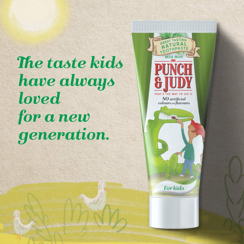 [Australia] - Punch and Judy Kids Natural Toothpaste Mixed Twin-Pack (Natural Mint and Natural Strawberry), 6+ Months, 2 x 50ml 
