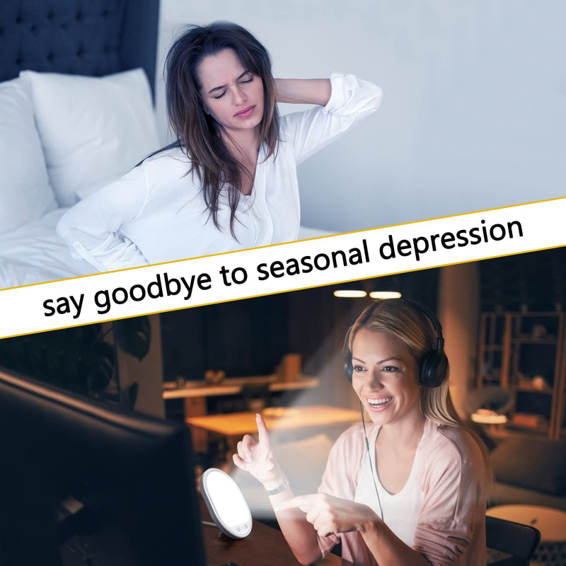 [Australia] - SAD Lamp, SAD Light Therapy Lamp, 10000 Lux Portable Daylight Lamp Sad Lamps for Depression with 3 Adjustable Brightness Levels, Touch Control, 4 Timer Settings 