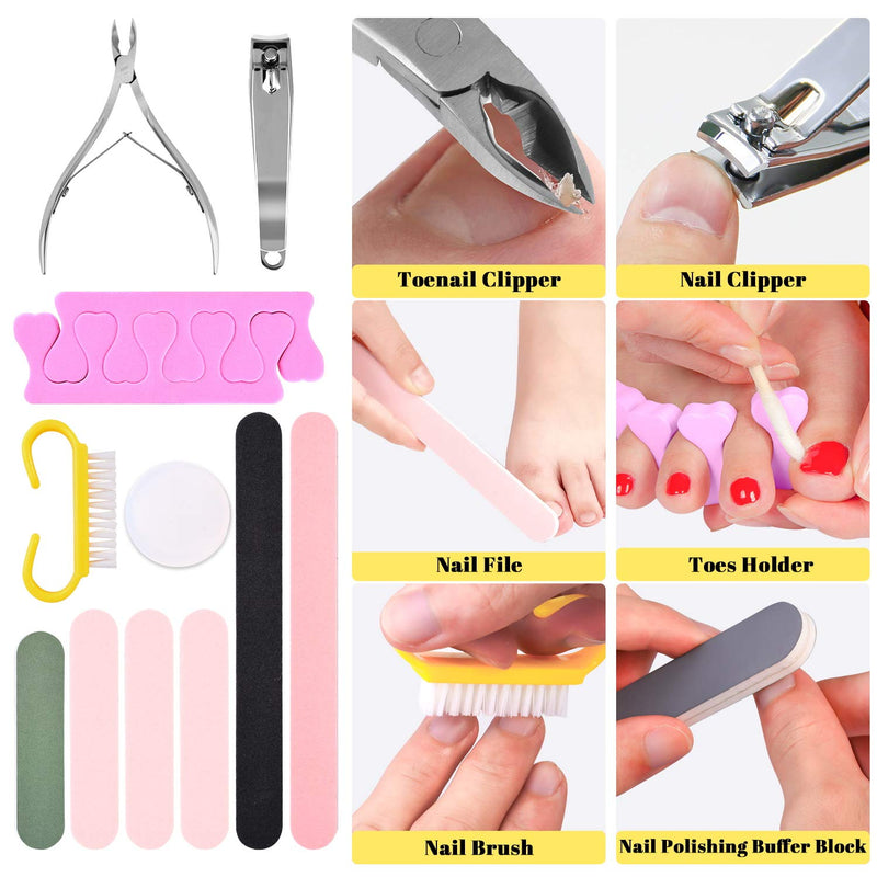 [Australia] - Foot File Pedicure Set, 30 in 1 Foot Files Foot Care Scrubber Kit Hard Skin Remover Feet Scrub for Women Men Salon or Home Yellow 