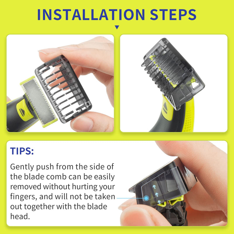 [Australia] - Yinke Shaver Stand with Trimming Attachments Comb for Philips One Blade Face Body Shaver QP2520 QP2530 QP2620 QP2630 Beard Trimmer Replacement Kit (Razor not Included) 7PCS+Stand 