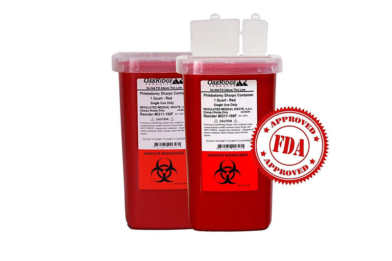 [Australia] - Oakridge Products 1 Quart size Sharps and Needle Container. Integrated needle unwinder 