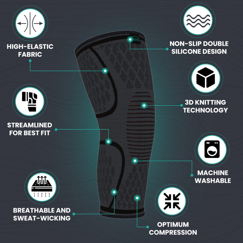 [Australia] - MODVEL 2 Pack Knee Brace | Knee Compression Sleeve for Men & Women | Knee Support for Running | Medical Grade Knee Pads for Meniscus Tear, ACL, Arthritis, Joint Pain Relief. Medium A Black 