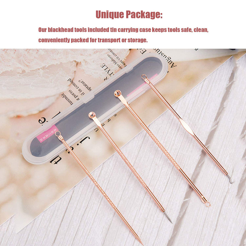 [Australia] - Blackhead Remover Pimple Comedone Extractor Tool Best Acne Removal Kit - Treatment for Blemish, Whitehead Popping, Zit Removing for Risk Free Nose Face Skin with Case (ROSE) ROSE 