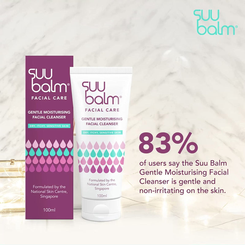 [Australia] - Suu Balm - Gentle Moisturising Facial Cleanser - Eczema, Psoriasis, Dry, Sensitive Skin Treatment (100ml) 