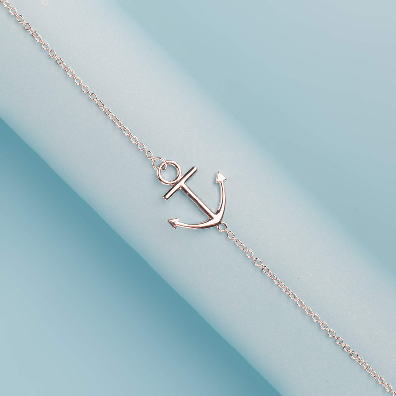 [Australia] - VENSERI S925 Sterling Silver Jewelry Anchor Adjustable Anklet Shall Pearl Beautiful Anchor Bracelet The Strength of Our Anchors Birthday Gift Anklet 10inch 