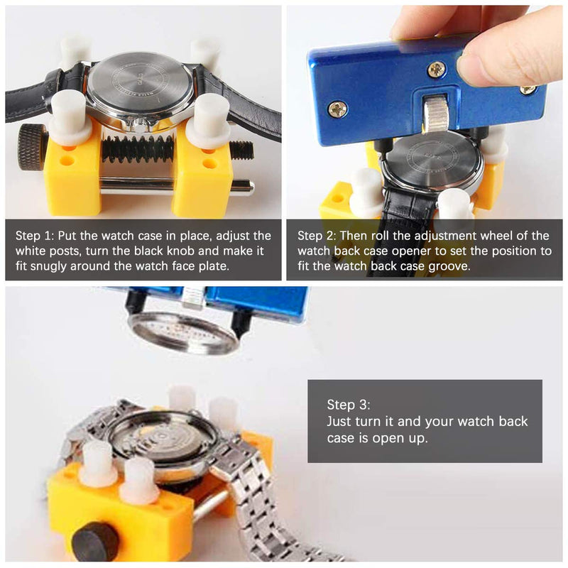 [Australia] - Watch Battery Replacement Tool Kit, Watch Back Case Remover and Watch Opener, Professional Watch Back Remover Tool for Watchmaker 