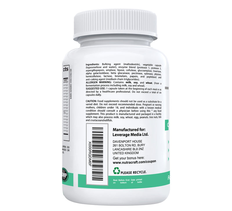 [Australia] - DigestEzy #1 Digestive Enzyme Supplement | Money Back Guarantee | Best Multi-Enzyme Formula to Optimize Digestion | Increase Energy & Support Digestive Health | 60 Capsules 