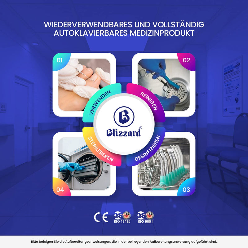 [Australia] - Blacks Files and Probe Podiatry Tools by Blizzard - German Forged - Blacks File Spoon and Swan Neck Probe Chiropodist Kit – Hospital Grade 3-Pcs Basic Set 