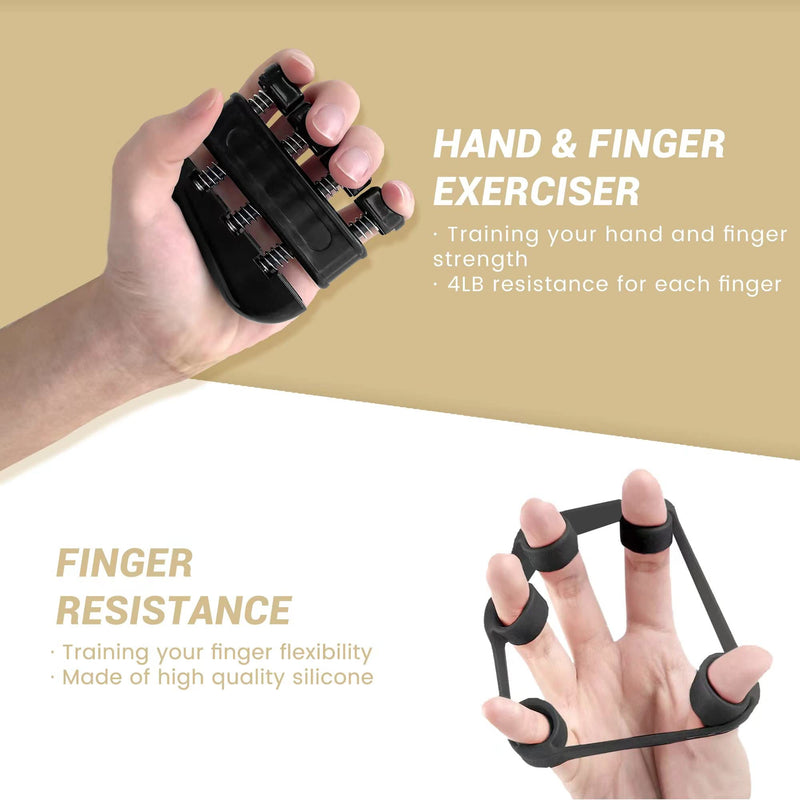 [Australia] - FLYFE Grip Strength Trainer 2 Pack or 5 Pack 11-132 lbs, Adjustable Resistance Hand Grip Strengthener for Muscle Building and Injury Recovery 