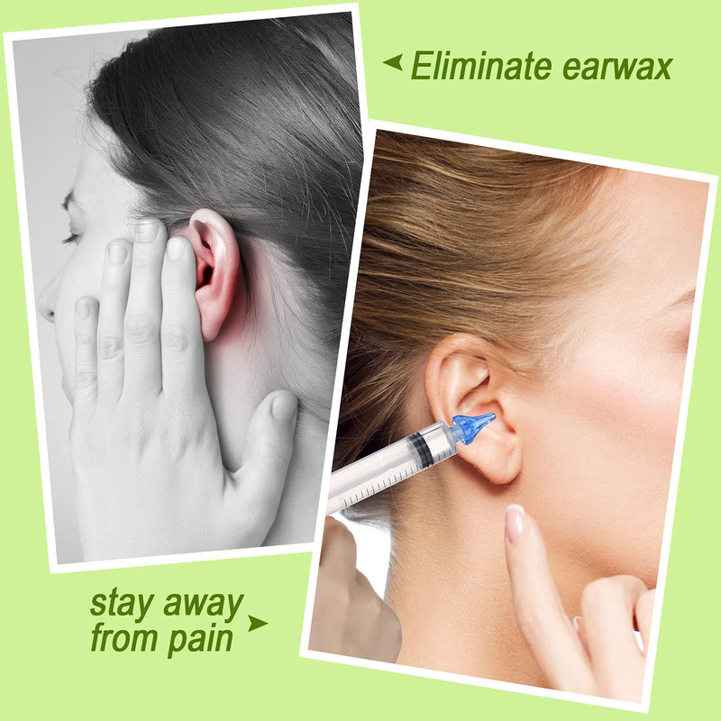 [Australia] - 2 Pieces Ear Wax Cleaner Syringe Tip Ear Wax Flusher Tool Ear Wax Remover Ear Irrigation Syringe for Ear Cleaning and Irrigation of Humans, 20 ML 