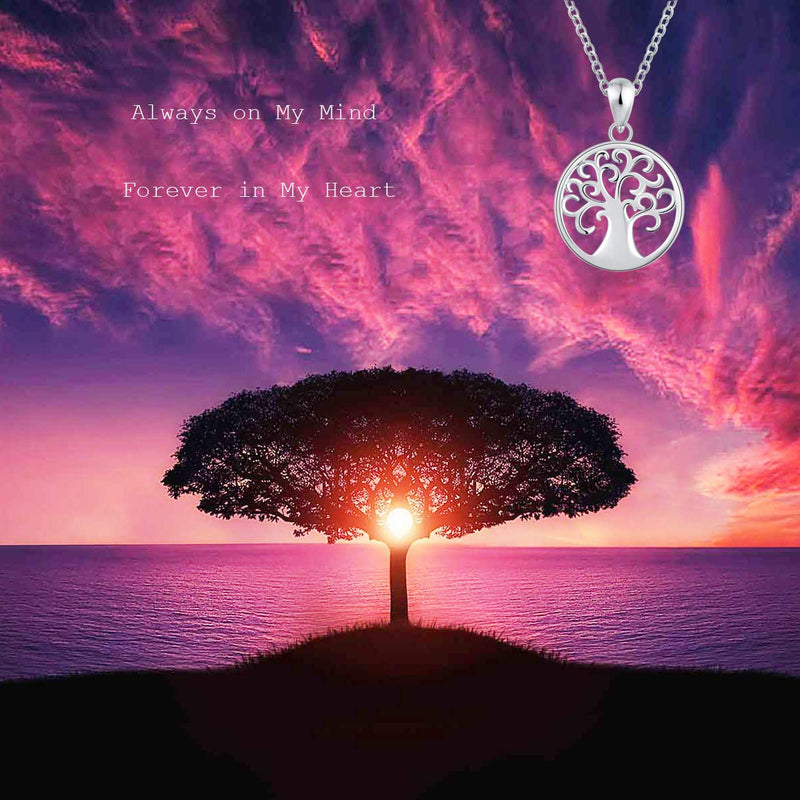 [Australia] - BEILIN Tree of Life Cremation Jewelry Sterling Silver Memorial Keepsake Urn Pendant Necklace for Ashes with Funnel Filler Kit 