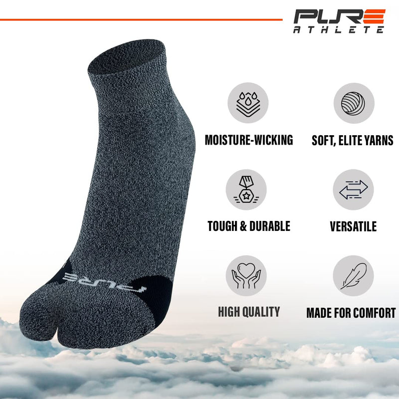 [Australia] - Bunion Relief Quarter Socks Heather Grey Large 