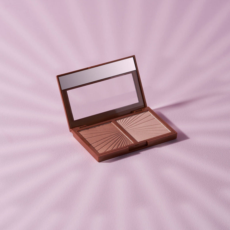 [Australia] - W7 Hollywood Bronze & Glow - Pressed Powder Duo Shimmer Bronzer & Highlighter - Contouring & Highlighting Vegan Makeup 